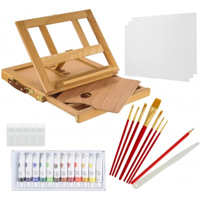 wholesale  blank art canvas board  panel and stretched canvas easel wooden box set for painting