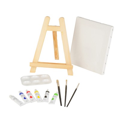 Wholesale School Kids DIY Drawing WATERCOLOR CANVAS EASEL Art Stationery painting Set