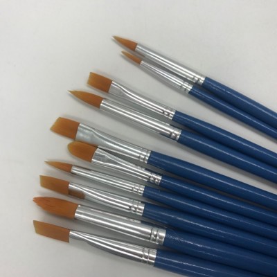 10pcs nylon hair painting brushes for acrylic painting, oil and watercolor