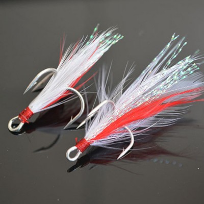 Feather Fishing Hook Saltwater fishing jig Treble Hook